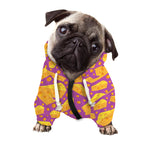 Purple Cheese And Holes Pattern Print Dog Zip Up Hoodie