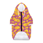 Purple Cheese And Holes Pattern Print Dog Zip Up Hoodie