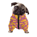 Purple Cheese And Holes Pattern Print Dog Zip Up Jacket