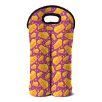 Purple Cheese And Holes Pattern Print Double Neoprene Wine Tote
