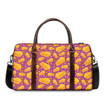 Purple Cheese And Holes Pattern Print Duffle Bag