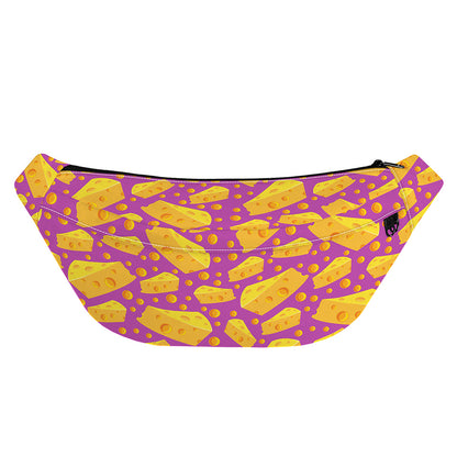 Purple Cheese And Holes Pattern Print Fanny Pack