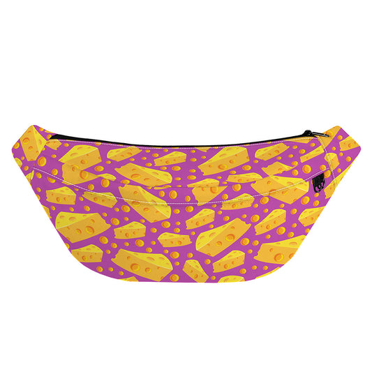 Purple Cheese And Holes Pattern Print Fanny Pack