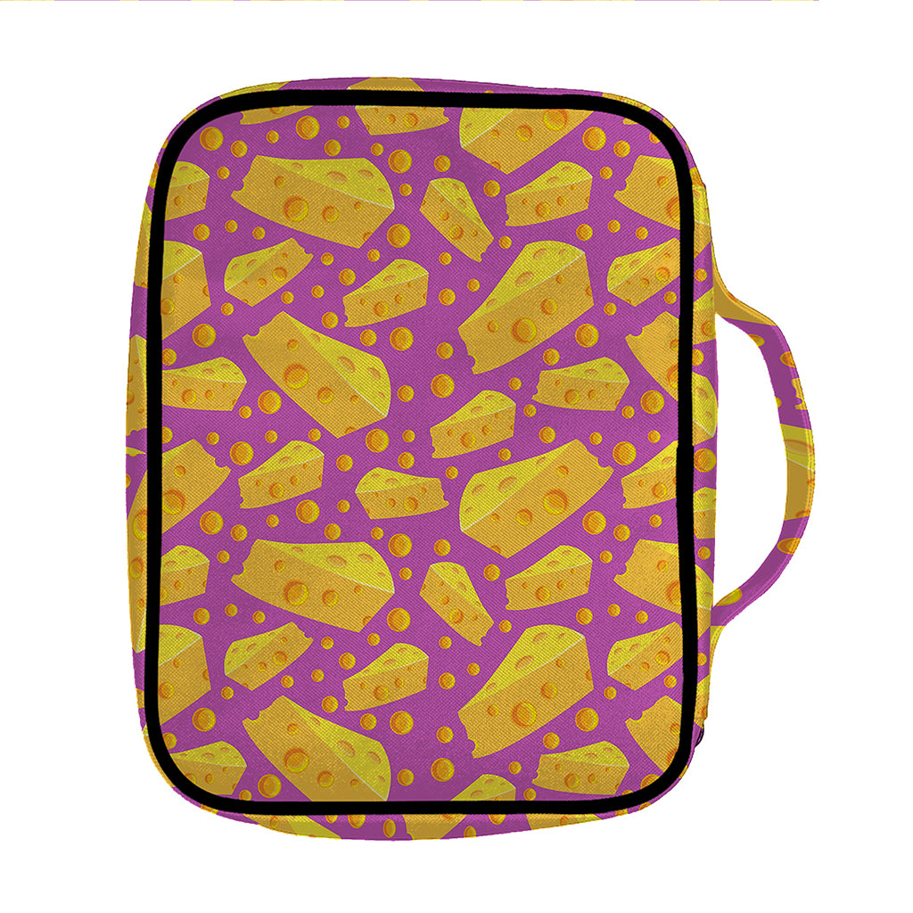 Purple Cheese And Holes Pattern Print Front Pocket Bible Bag