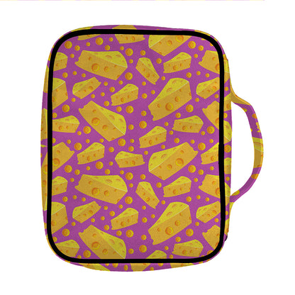 Purple Cheese And Holes Pattern Print Front Pocket Bible Bag