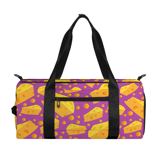 Purple Cheese And Holes Pattern Print Gym Bag
