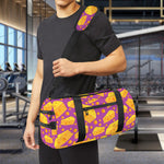 Purple Cheese And Holes Pattern Print Gym Bag