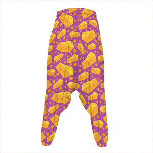 Purple Cheese And Holes Pattern Print Hammer Pants