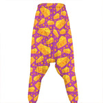 Purple Cheese And Holes Pattern Print Hammer Pants