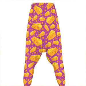 Purple Cheese And Holes Pattern Print Hammer Pants