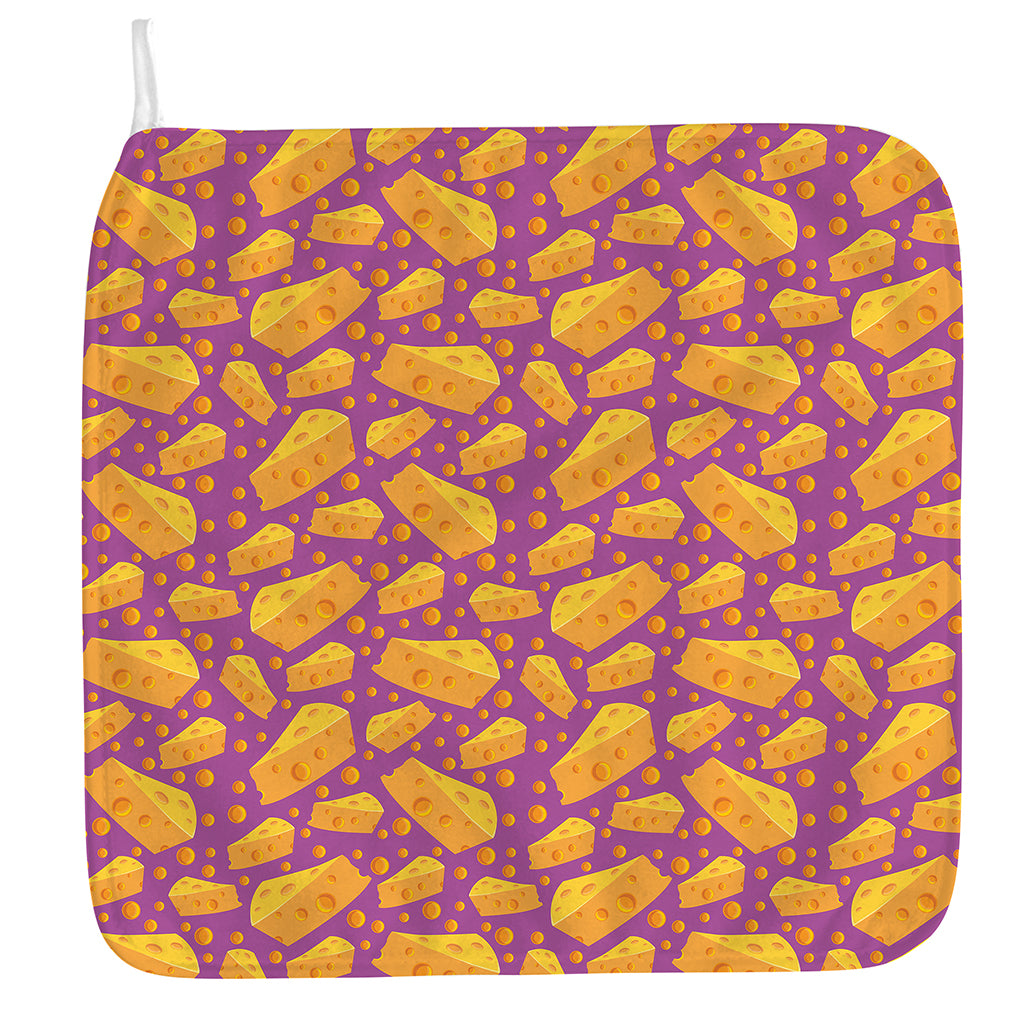 Purple Cheese And Holes Pattern Print Hand Towel