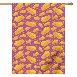 Purple Cheese And Holes Pattern Print House Flag