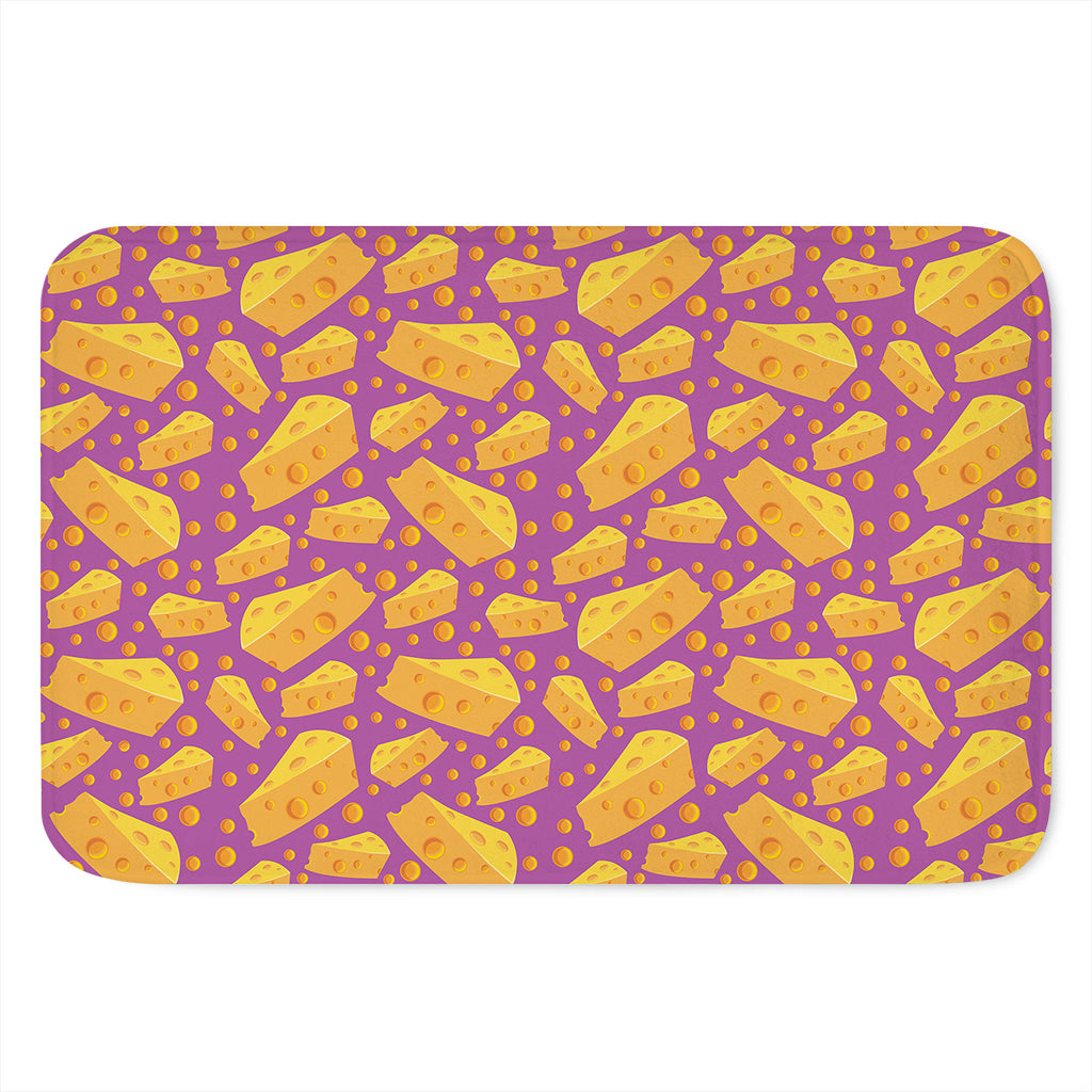 Purple Cheese And Holes Pattern Print Indoor Door Mat