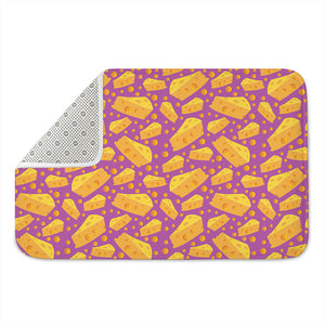 Purple Cheese And Holes Pattern Print Indoor Door Mat