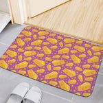 Purple Cheese And Holes Pattern Print Indoor Door Mat