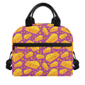 Purple Cheese And Holes Pattern Print Insulated Lunch Bag