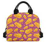 Purple Cheese And Holes Pattern Print Insulated Lunch Bag