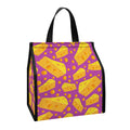 Purple Cheese And Holes Pattern Print Insulated Lunch Tote