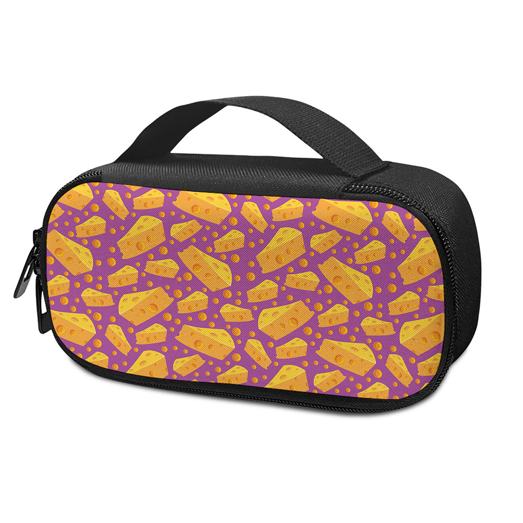 Purple Cheese And Holes Pattern Print Insulin Cooler Travel Case