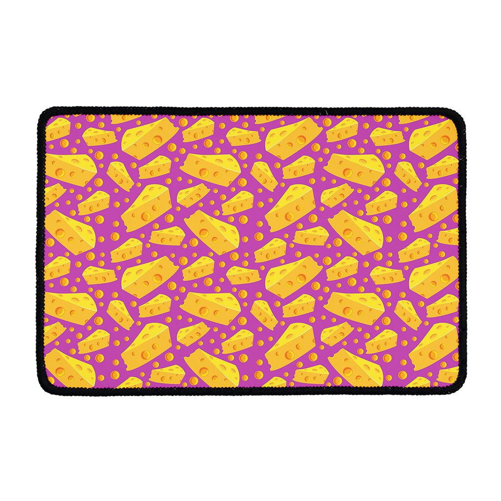 Purple Cheese And Holes Pattern Print Kitchen Mat