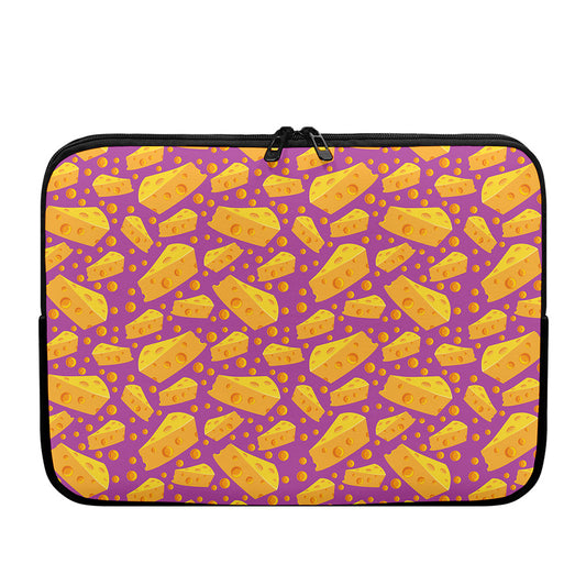 Purple Cheese And Holes Pattern Print Laptop Sleeve