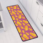 Purple Cheese And Holes Pattern Print Long Kitchen Mat