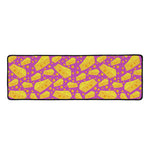 Purple Cheese And Holes Pattern Print Long Kitchen Mat