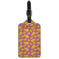 Purple Cheese And Holes Pattern Print Luggage Tag