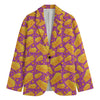 Purple Cheese And Holes Pattern Print Men's Blazer