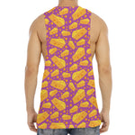 Purple Cheese And Holes Pattern Print Men's Muscle Tank Top