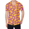 Purple Cheese And Holes Pattern Print Men's Shirt