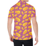 Purple Cheese And Holes Pattern Print Men's Shirt