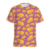 Purple Cheese And Holes Pattern Print Men's Sports T-Shirt