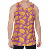 Purple Cheese And Holes Pattern Print Men's Velvet Tank Top