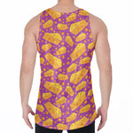 Purple Cheese And Holes Pattern Print Men's Velvet Tank Top