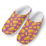 Purple Cheese And Holes Pattern Print Mesh Casual Shoes