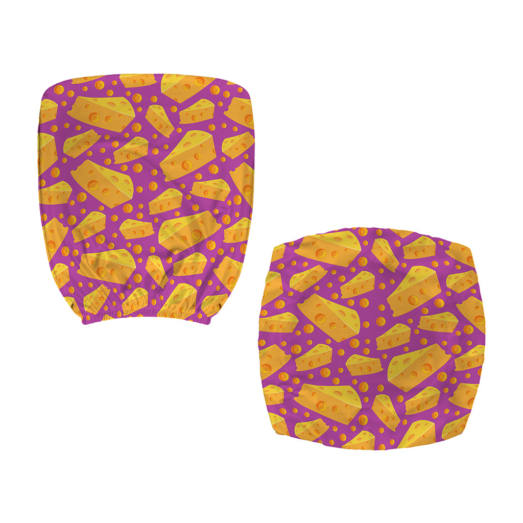 Purple Cheese And Holes Pattern Print Office Chair Cover