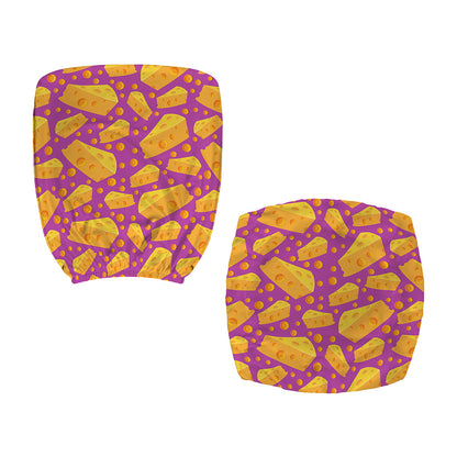 Purple Cheese And Holes Pattern Print Office Chair Cover
