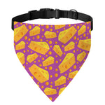 Purple Cheese And Holes Pattern Print Over The Collar Dog Bandana