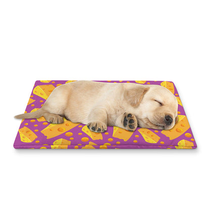 Purple Cheese And Holes Pattern Print Pet Cooling Mat Cover