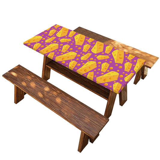 Purple Cheese And Holes Pattern Print Picnic Table Cover