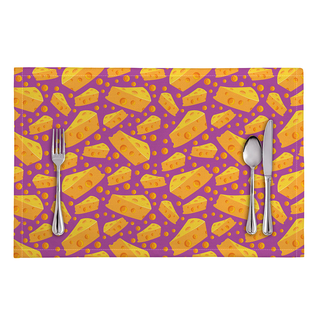Purple Cheese And Holes Pattern Print Placemat