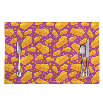 Purple Cheese And Holes Pattern Print Placemat