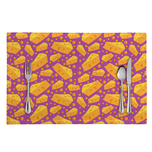 Purple Cheese And Holes Pattern Print Placemat