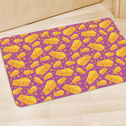Purple Cheese And Holes Pattern Print Polyester Doormat