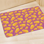 Purple Cheese And Holes Pattern Print Polyester Doormat