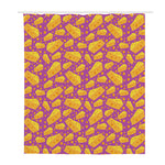 Purple Cheese And Holes Pattern Print Polyester Shower Curtain