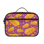 Purple Cheese And Holes Pattern Print Portable Lunch Bag