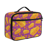 Purple Cheese And Holes Pattern Print Portable Lunch Bag