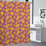 Purple Cheese And Holes Pattern Print Premium Shower Curtain